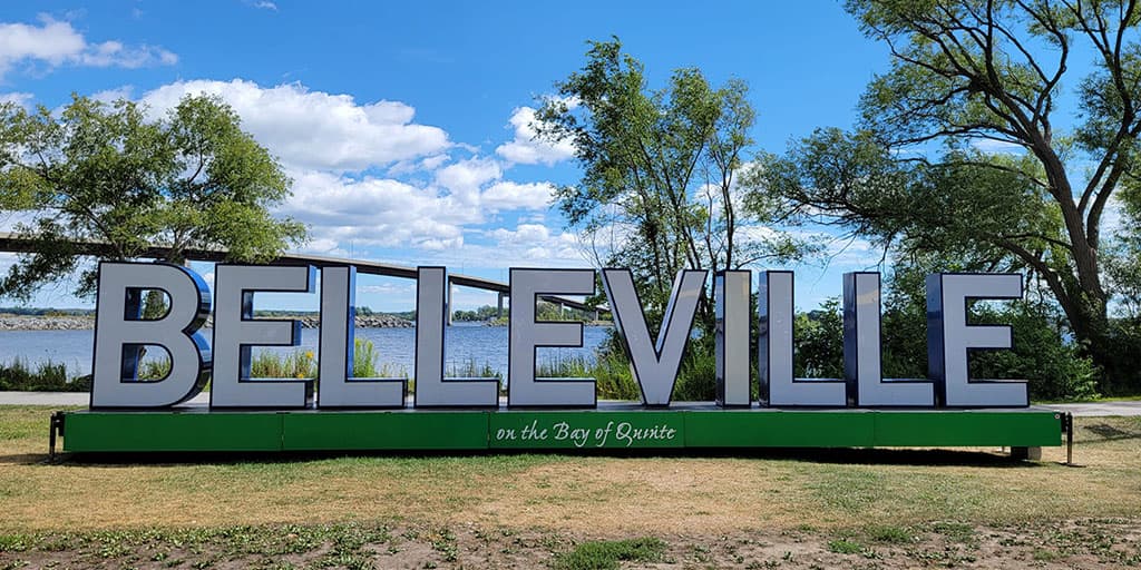 The Belleville sign on the Bay of Quinte waterfront